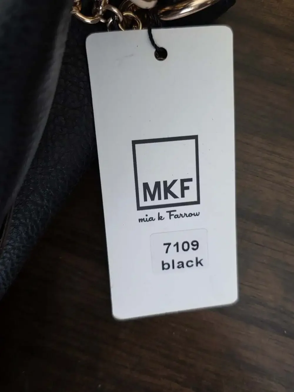 NWT MKF Collection Mia K. Farrow 7109 Black Faux Leather Hobo Shoulder Bag